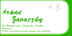 arpad zavaczky business card